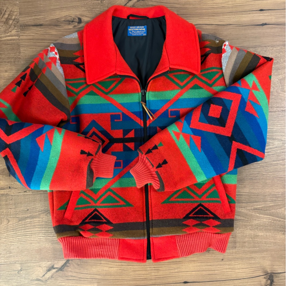 Pendleton Aztec Wool Bomber Jacket - image 2